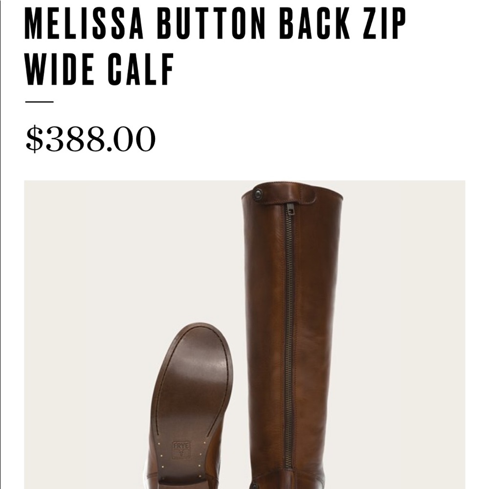 COPY - EUC FRYE MELISSA BUTTON BACK ZIP WIDE CALF 6.5